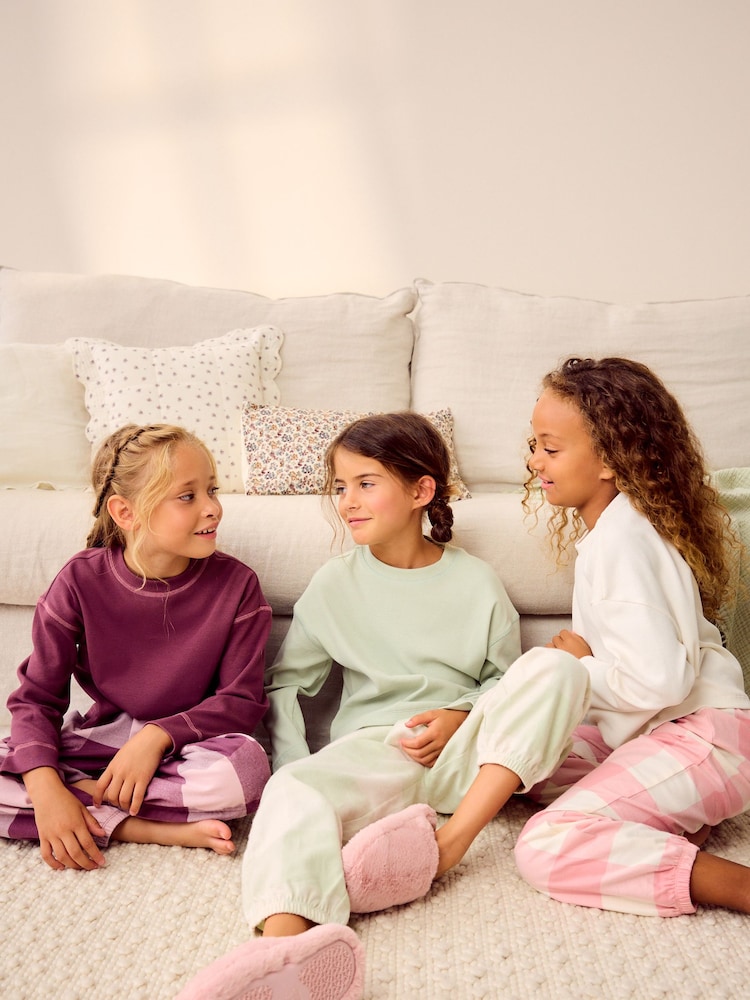 Green/Purple Woven Joggers Pyjamas 3 Pack (3-16yrs) - Image 4 of 12