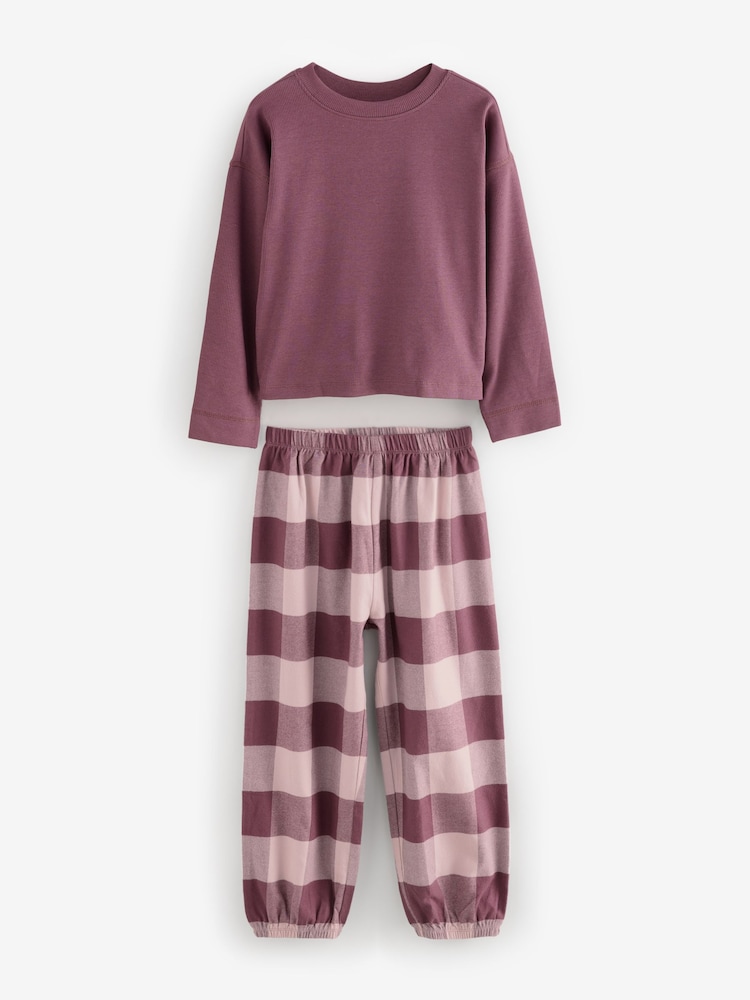 Green/Purple Woven Joggers Pyjamas 3 Pack (3-16yrs) - Image 6 of 12