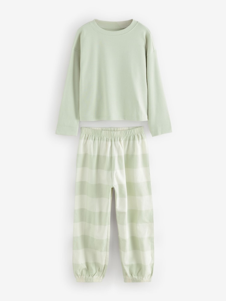 Green/Purple Woven Joggers Pyjamas 3 Pack (3-16yrs) - Image 9 of 12