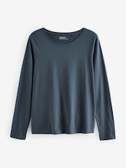 Turquoise Blue - T-shirt manches longues Col rond  100% coton - Image 5 of 7