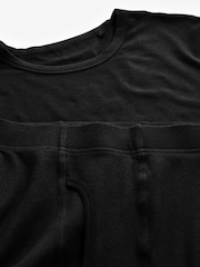 Black Lightweight Thermal Long Sleeves Top and Long Johns Set - Image 9 of 10