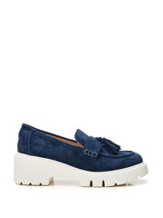 כחול  - Moda in Pelle Feyre Tassel Trim Wedge Loafers - Image 1 of 5