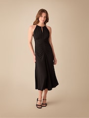 Ro&Zo Black Petite Petite Jersey Halterneck Midi Dress - Image 1 of 4