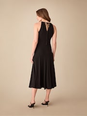 Ro&Zo Black Petite Petite Jersey Halterneck Midi Dress - Image 3 of 4