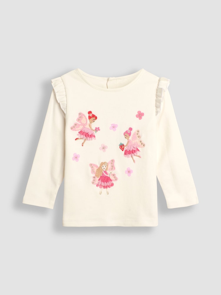 JoJo Maman Bébé Pink Fairy Appliqué Top And Tulle Skirt Set - Image 2 of 6