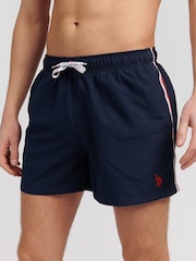 U.S. Polo Assn. Blue Mens Taped Swim Shorts - Image 1 of 6