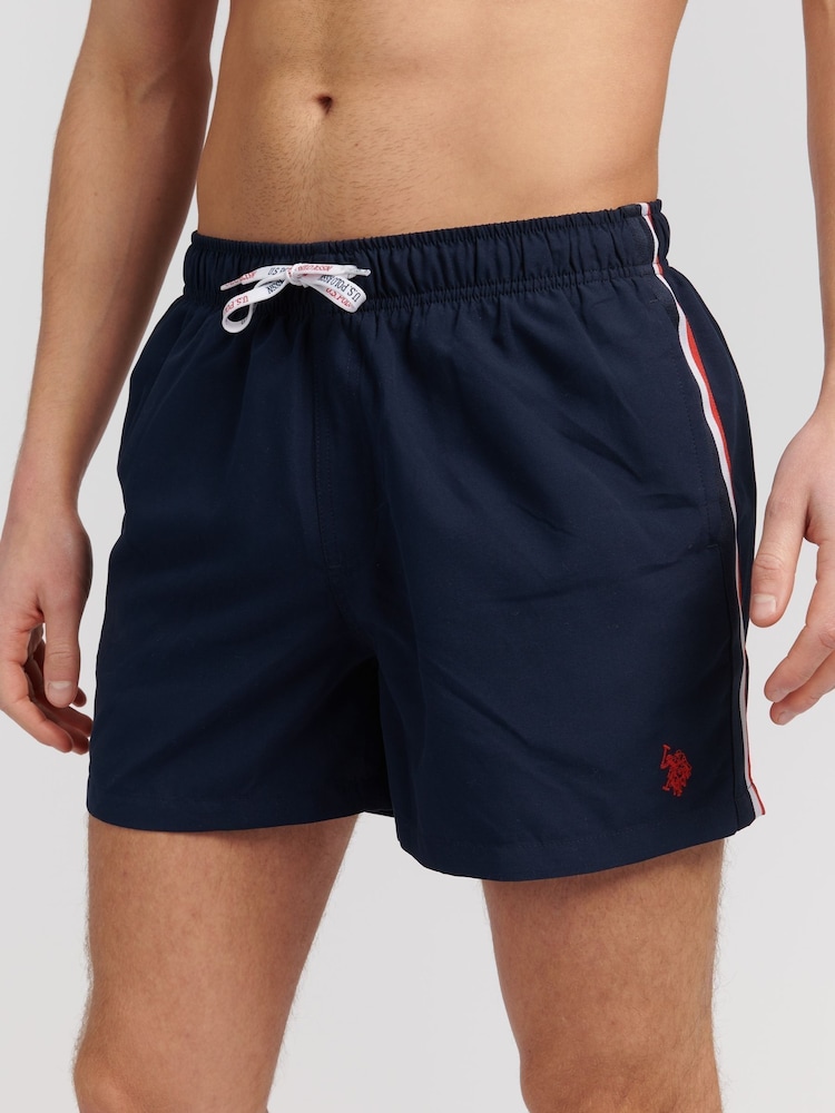 U.S. Polo Assn. Blue Mens Taped Swim Shorts - Image 1 of 6