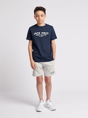 Jack Wills Grey Boys Loopback 100% Cotton Shorts - Image 2 of 7