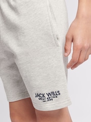 Jack Wills Grey Boys Loopback 100% Cotton Shorts - Image 3 of 7