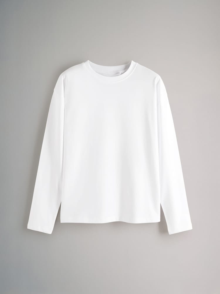 The Set Black/Grey/White/Black & White Stripe Long Sleeve 4 Pack Relaxed T-Shirts - Image 9 of 11