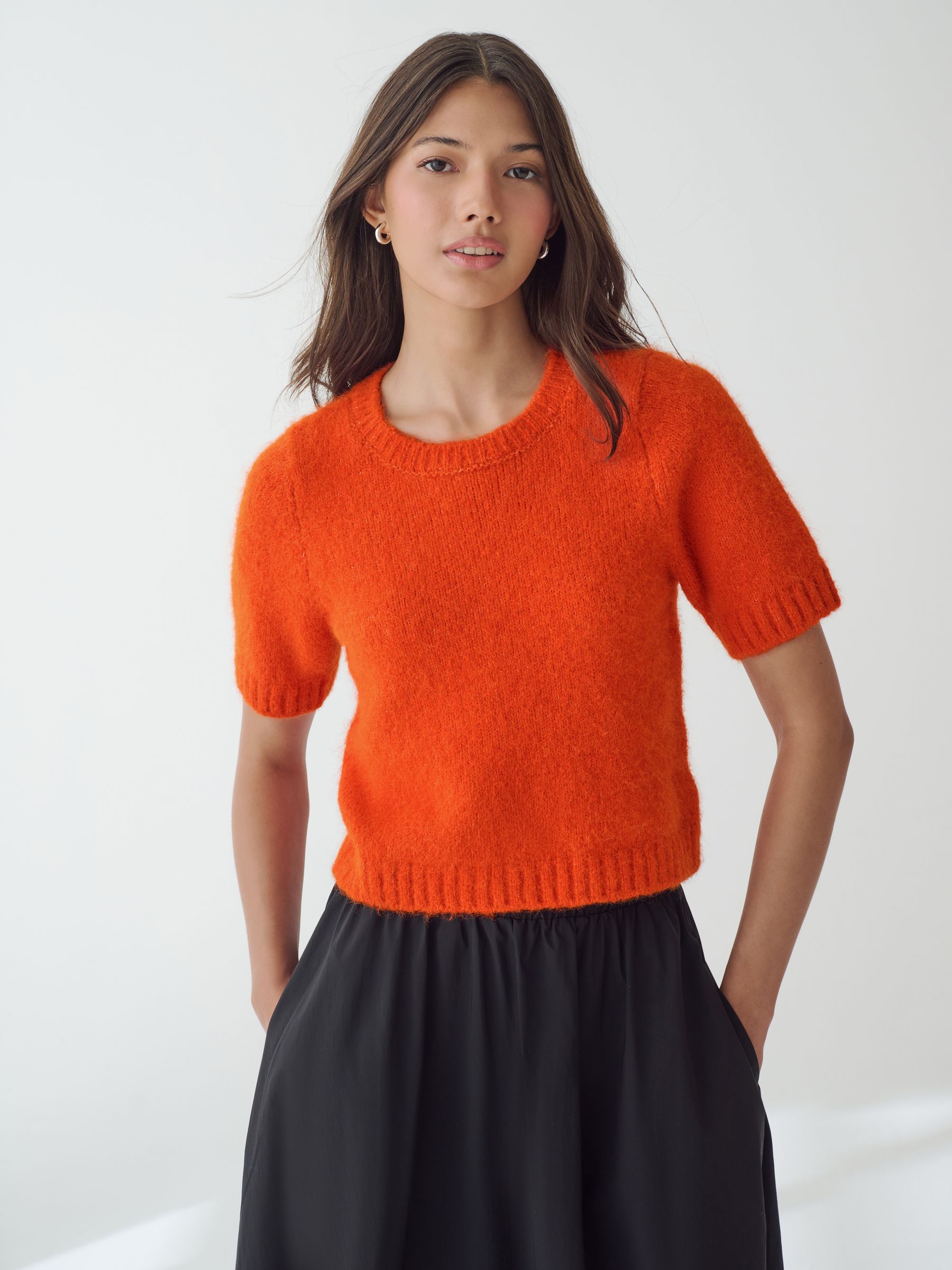 Buy Orange Short Sleeve Crew Neck Jumper With Wool from Next Canada