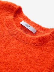 Orange - Kurzärmeliger Rundhalspullover mit Wolle - Bild 7 von 8