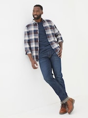 FatFace Blue Long Sleeve Buffalo Check Shirt - Image 3 of 7