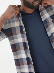 FatFace Blue Long Sleeve Buffalo Check Shirt - Image 5 of 7
