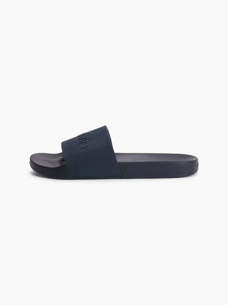 Calvin Klein Blue Pool Rubber Slides - Image 2 of 3