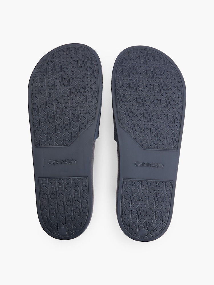Calvin Klein Blue Pool Rubber Slides - Image 3 of 3
