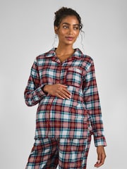 JoJo Maman Bébé Maternity Check Woven Pyjama Set - Image 1 of 5