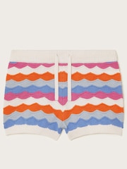 Monsoon Multi Wavy 100% Cotton Stripe Knit Shorts - Image 2 of 4