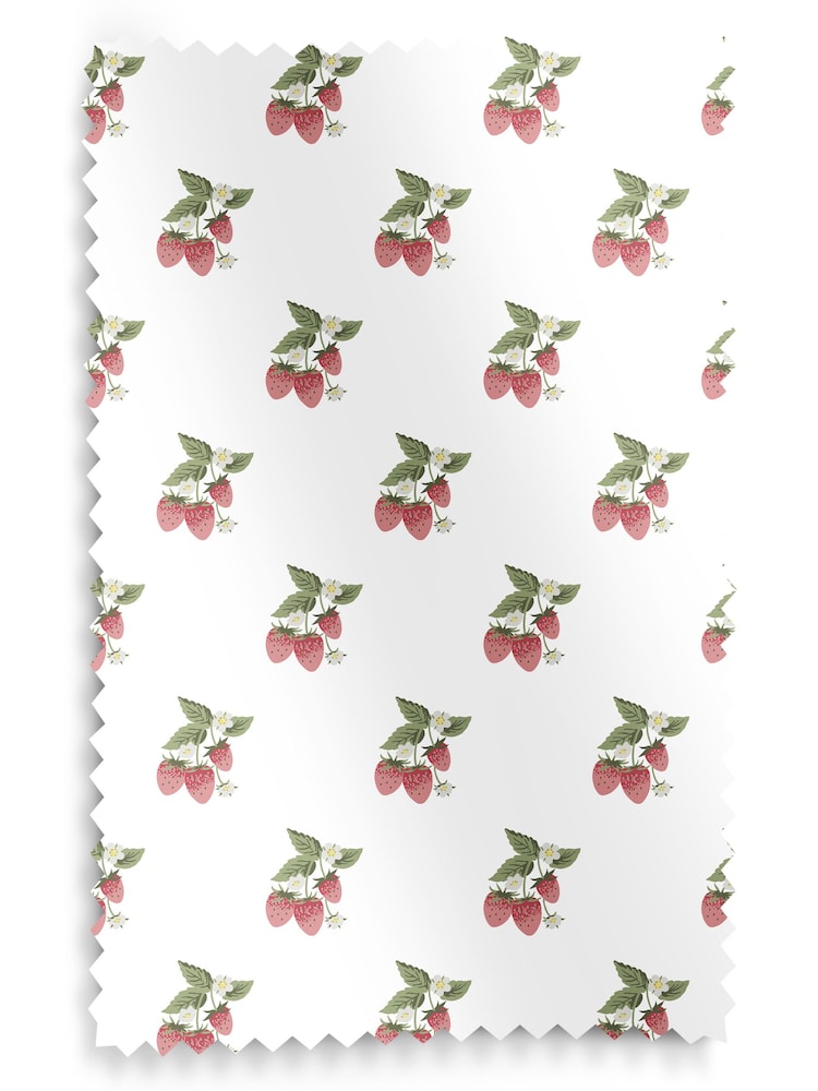 Sophie Allport White Strawberries Made to Measure 100% Cotton Roman Blinds - Image 6 of 6