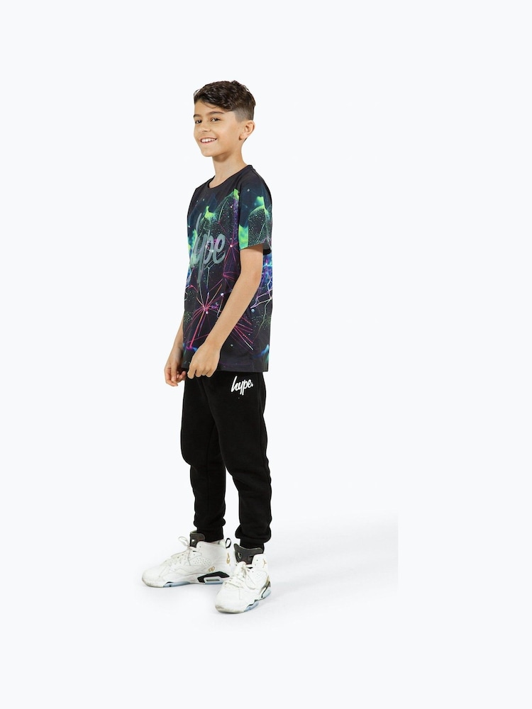 Hype. Boys Abstract Fractal Black T-Shirt - Image 4 of 9