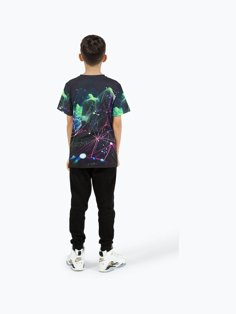 Hype. Boys Abstract Fractal Black T-Shirt - Image 5 of 9