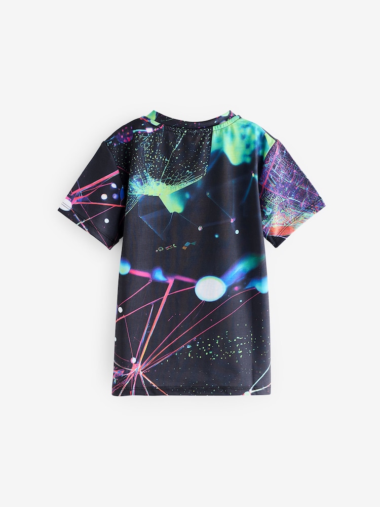 Hype. Boys Abstract Fractal Black T-Shirt - Image 8 of 9