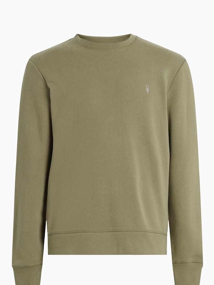 All Saints Green Green Raven Crew Sweatshirt - Image 6 of 6