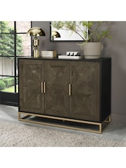 Bentley Designs Fumed Oak Brass Athena Narrow Sideboard - Image 1 of 5