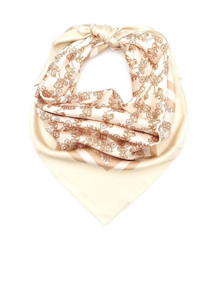 COACH COACH Horse And Carriage Silk Square Pink Scarve - Image 1 of 4