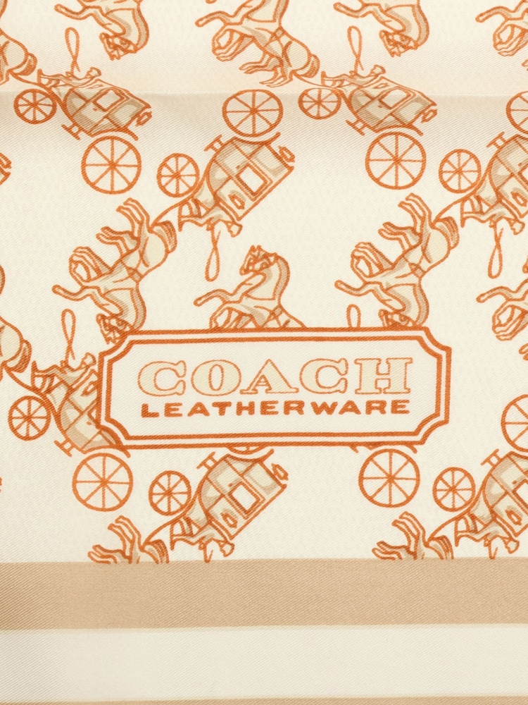 COACH COACH Horse And Carriage Silk Square Pink Scarve - Image 4 of 4