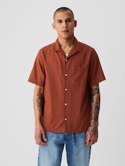 Gap Red Linen-Cotton Short Sleeve Shirt - Image 1 of 4