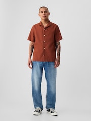 Gap Red Linen-Cotton Short Sleeve Shirt - Image 3 of 4