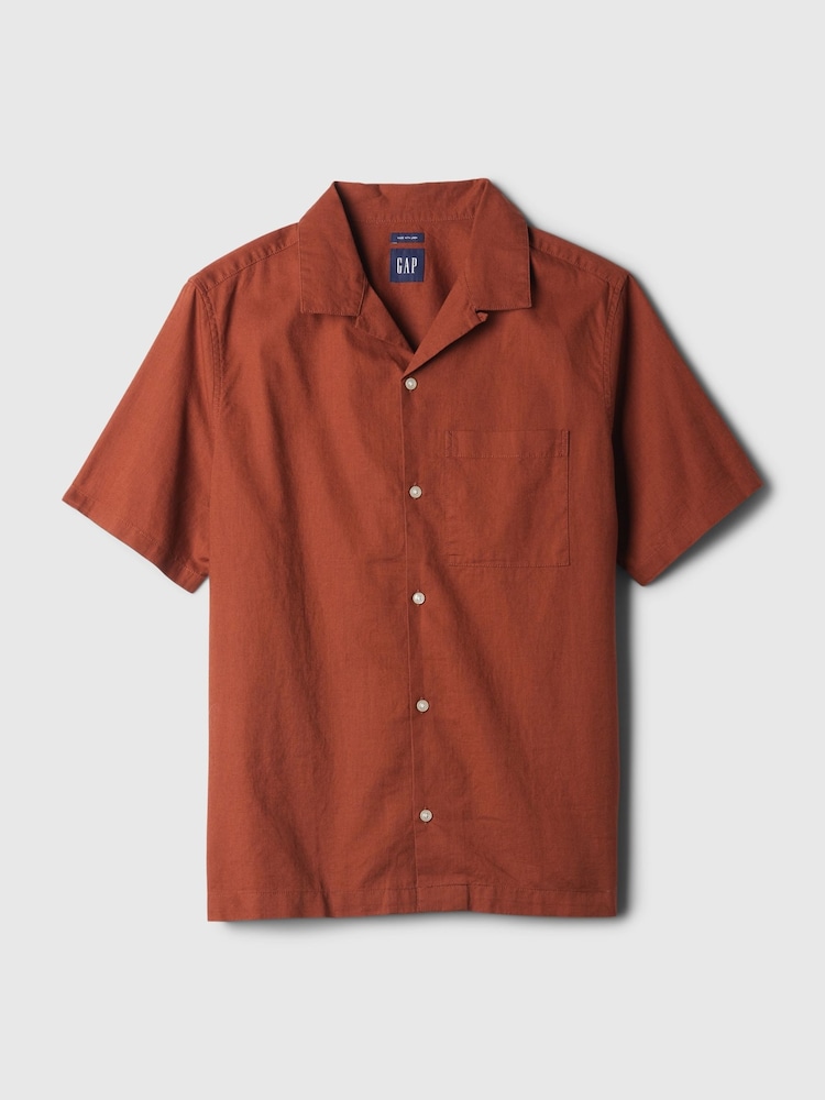 Gap Red Linen-Cotton Short Sleeve Shirt - Image 4 of 4
