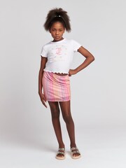 Juicy Couture Girls 100% Cotton Lettuce Hem Cropped T-Shirt - Bild 4 von 5