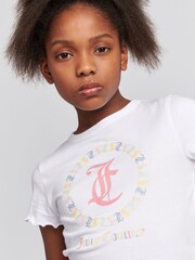Juicy Couture Girls 100% Cotton Lettuce Hem Cropped T-Shirt - Bild 5 von 5