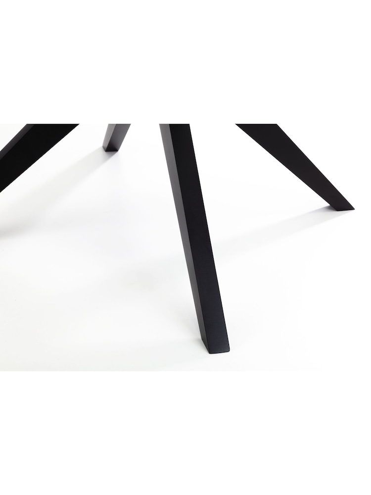 Julian Bowen Black Hayden Round Glass 120cm Table - Image 5 of 5