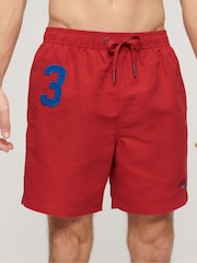 Superdry Red Recycled Polo 17 Inch Swim Shorts - Image 1 of 3