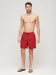 Superdry Red Recycled Polo 17 Inch Swim Shorts - Image 3 of 3