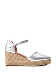 Moda in Pelle Gialla Square Toe Espadrille Wedges - Image 1 of 4