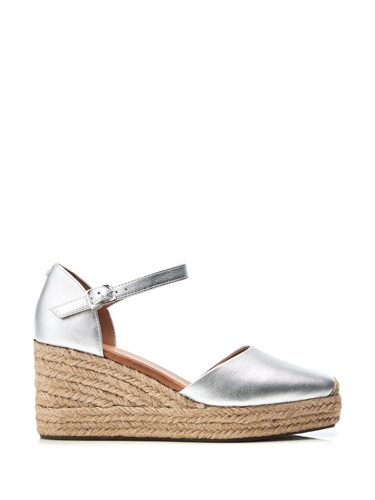 Moda in Pelle Gialla Square Toe Espadrille Wedges - Image 1 of 4