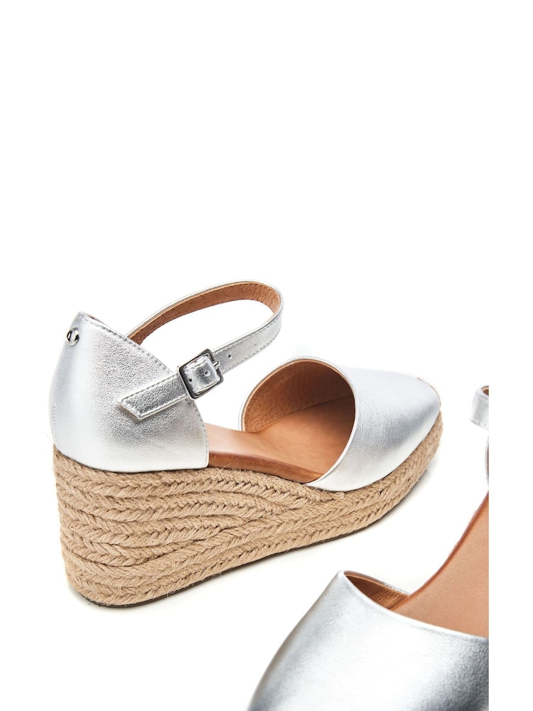 Moda in Pelle Gialla Square Toe Espadrille Wedges - Image 4 of 4
