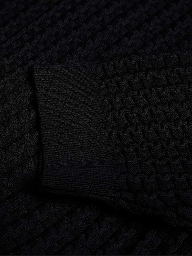 Ted Baker Black Knitted Miiaaa Skater Dress With Collar - Image 6 of 6