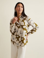 Phase Eight Green Lena Linear Floral Shirt - Image 1 of 7