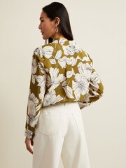 Phase Eight Green Lena Linear Floral Shirt - Image 2 of 7