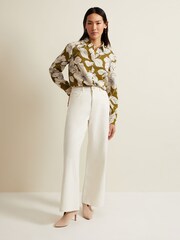 Phase Eight Green Lena Linear Floral Shirt - Image 3 of 7