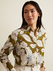 Phase Eight Green Lena Linear Floral Shirt - Image 4 of 7