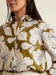 Phase Eight Green Lena Linear Floral Shirt - Image 5 of 7