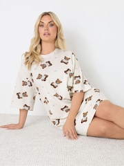 Yours Curve Cream Sleep T-Shirt - Image 1 of 6