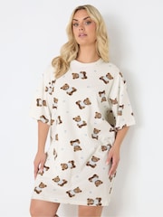 Yours Curve Cream Sleep T-Shirt - Image 2 of 6