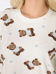 Yours Curve Cream Sleep T-Shirt - Image 5 of 6